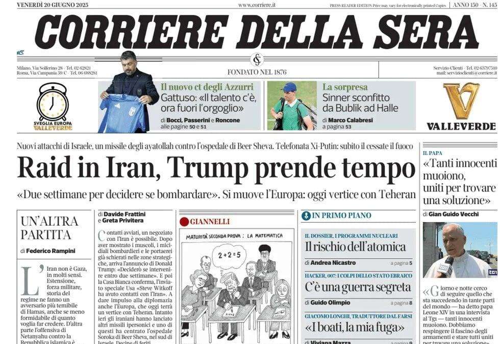 "L’Inter ha un rebus da risolvere: Calhanoglu". L'apertura del Corriere della Sera