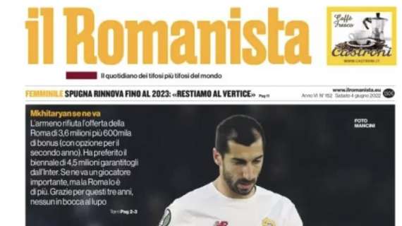 Il Romanista 'saluta' Mkhitaryan: "Arrivederci e grazie. Nessun in bocca al lupo"