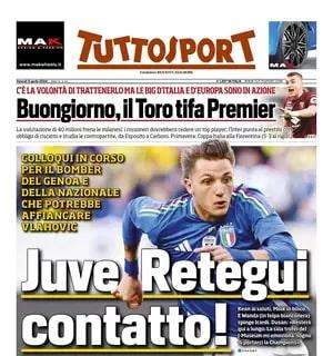 "Bijol a petto in fuori contro l'Inter, Buongiorno verso la Premier": la prima pagina di Tuttosport