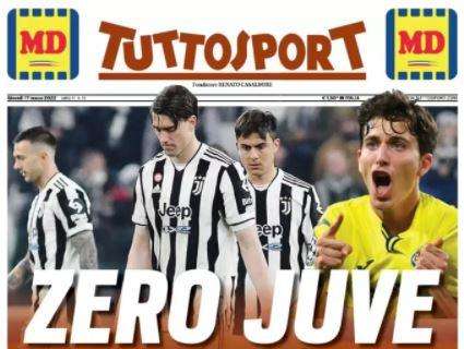 L'apertura di Tuttosport: "Zero Juve". Bianconeri fuori dalla Champions