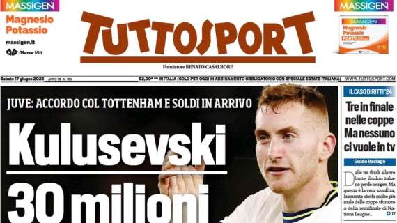 Tuttosport in prima pagina sull'Inter: "Acerbi riscattato, ecco Bisseck"