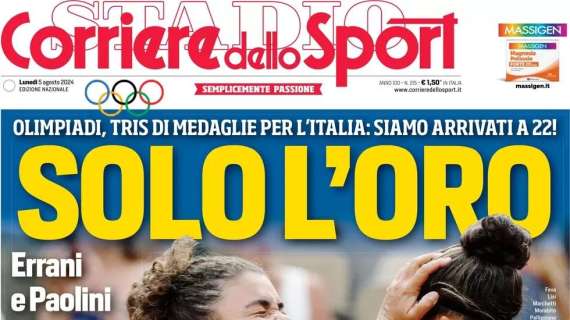 "Thuram e Lautaro si decurtano le vacanze per l'Inter": Il Corriere dello Sport in apertura