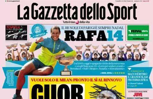 La Gazzetta in apertura: "L'Inter raddoppia". Per il centrocampo spunta Schouten