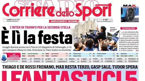 E' lì la festa, Inter in trionfo per la seconda stella: la prima pagina del Corriere dello Sport