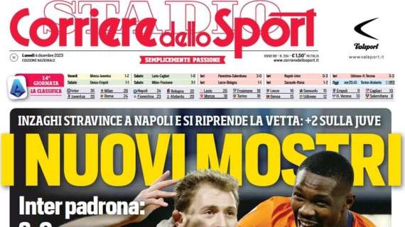 Il Corriere dello Sport esalta l'Inter in apertura: "I nuovi mostri"