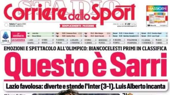 Il Il Corriere dello Sport dopo Lazio-Inter: "Questo è Sarri"