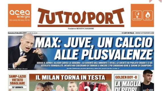 Tuttosport: "Che Inter! Dilaga a Roma ed è seconda"