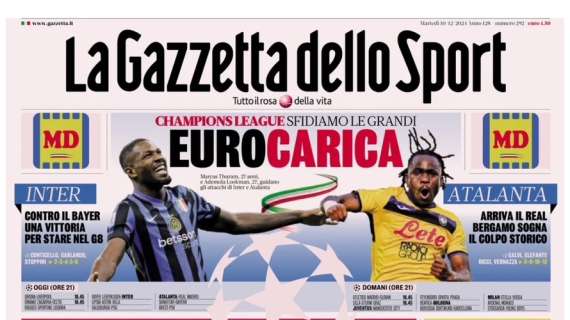 "I signori dell'attacco, con Xabi e Inzaghi show garantito": l'apertura di Gazzetta dello Sport