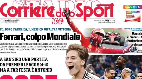 "A San Siro una partita da Premier League, ma a far festa è Antonio": la prima pagina de Il Corriere dello Sport