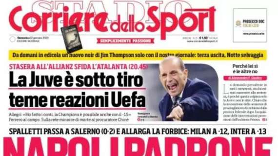 L'apertura del Corriere dello Sport: "Napoli padrone, numeri da scudetto"