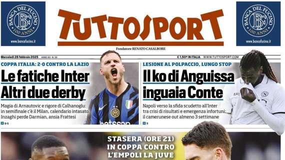 "Astronautovic nerazzurra!": l'apertura di Tuttosport dopo la Coppa Italia