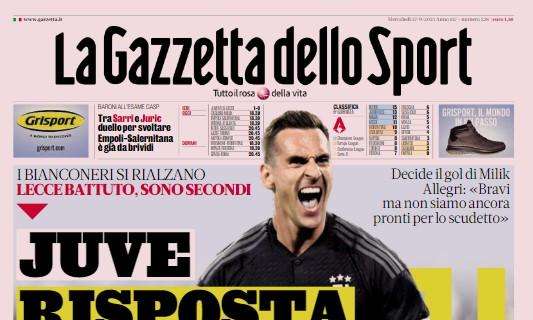 La prima pagina della Gazzetta dello Sport: "Lautaro e l'Inter, prove di allungo"