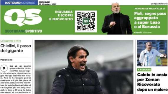 La prima pagina di QS: "Inter, incroci pericolosi"