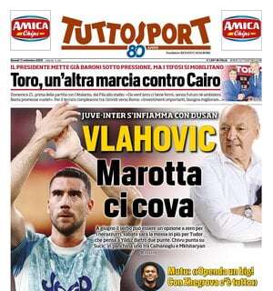 "Vlahovic, Marotta ci cova": Tuttosport infiamma Juventus-Inter con il mercato