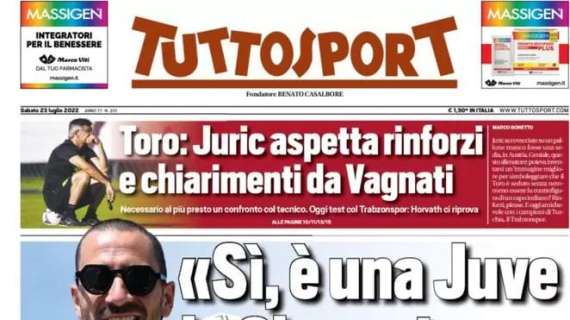 Tuttosport apre con le parole di Bonucci: "Sì, è una Juve da Champions"