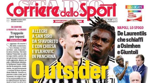 Il Corriere dello Sport in apertura sulla gara di San Siro: "Outsider Juve ma il Milan ha solo Mirante"