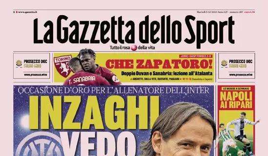 La prima pagina de La Gazzetta dello Sport: "Inzaghi vede le stelle"