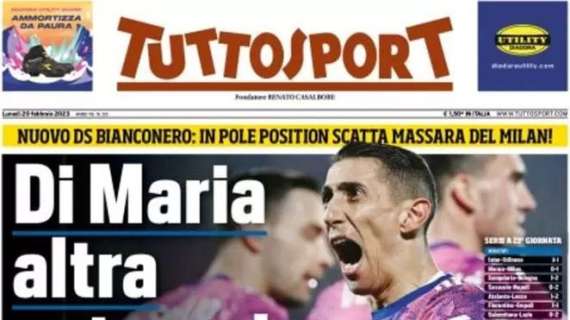 La prima pagina di Tuttosport: "Nuovo ds Juve, c'è Massara del Milan"