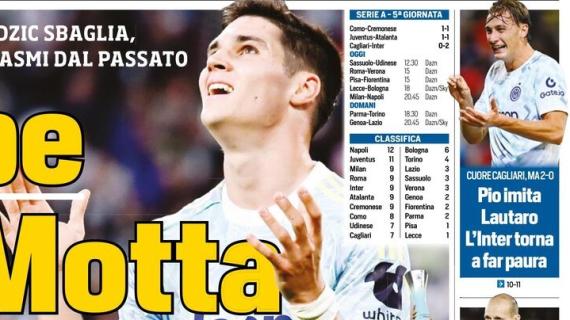 "Cuore Cagliari, ma 2-0. Pio imita Lautaro: l'Inter torna a far paura": la prima pagina di TuttoSport