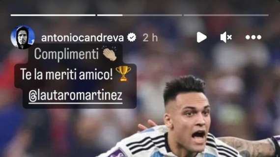 Candreva si complimenta con Lautaro: "Te la meriti, amico"