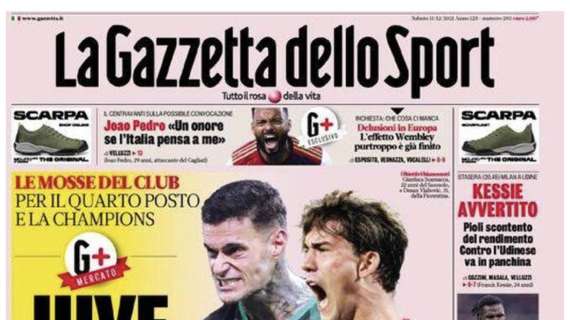 L'apertura de La Gazzetta dello Sport: "Torna De Vrij, ma il rinnovo è un rebus"