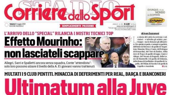 Il Corriere dello Sport in apertura: "No ai premi Scudetto, è rivolta all'Inter"