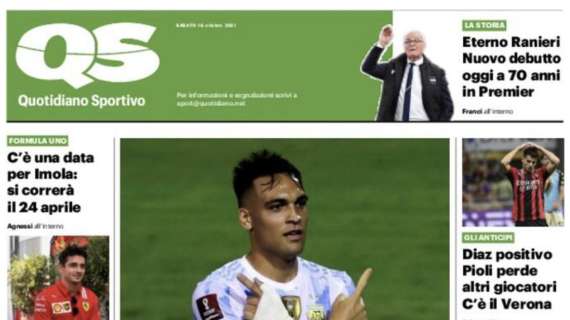 QS in prima pagina: "Lautaro gol dei due mondi" 