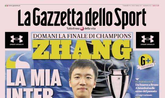 La Gazzetta dello Sport apre con l'intervista a Zhang: "La mia Inter ci crede"