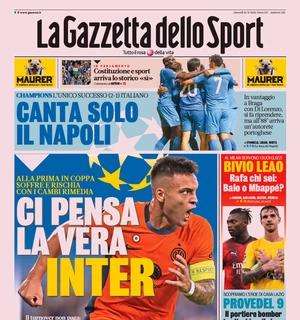 La prima pagina della Gazzetta dello Sport: "Ci pensa la vera Inter"