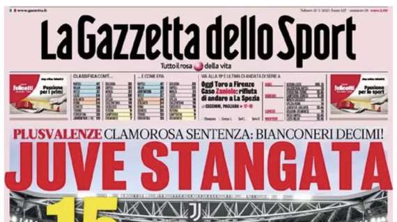 La Gazzetta in apertura: "Skriniar ai saluti: può partire subito. Nel mirino Smalling e Scalvini"