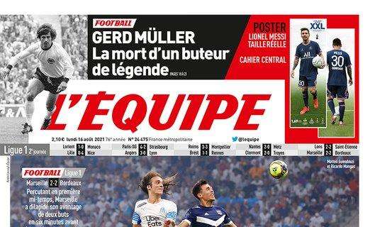 L'Equipe - "Il Marsiglia si ferma da solo", ecco la prima pagina