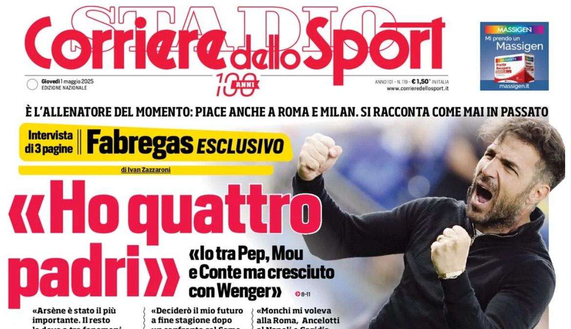 Corazon Inter, messo sotto il Barça. La prima pagina del Corriere dello Sport