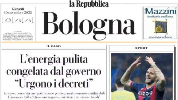 La Repubblica (Bologna): "Il Bologna sogna poco: l'Inter lo ribalta subito, a San Siro piovono gol"