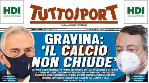 L'apertura di Tuttosport: "Gravina: «Il calcio non chiude»"