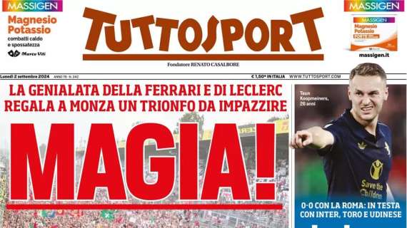 "La Juventus frena ma non si ferma": la prima pagina dell'edizione odierna di Tuttosport