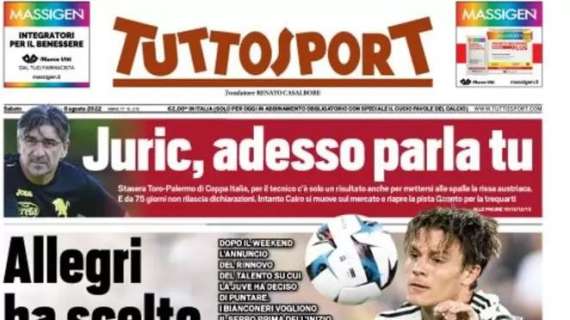 La prima pagina di Tuttosport: "Allegri aspetta Kostic"