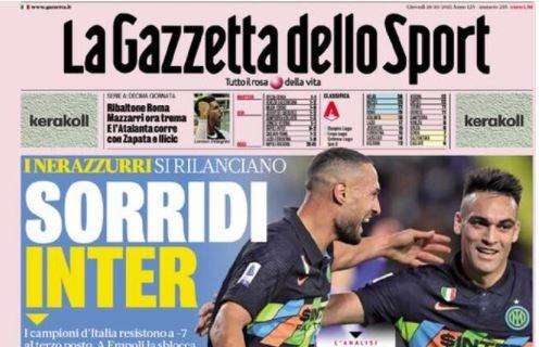 La Gazzetta dello Sport in apertura: "Sorridi Inter"