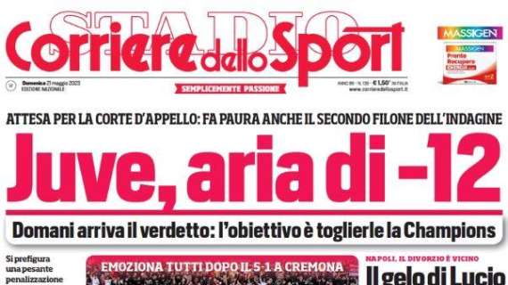 L'apertura del Corriere dello Sport: "Juve, aria di -12 in classifica"