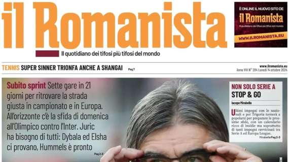 "Inter vista", la prima pagina de Il Romanista in vista della sfida con i nerazzurri