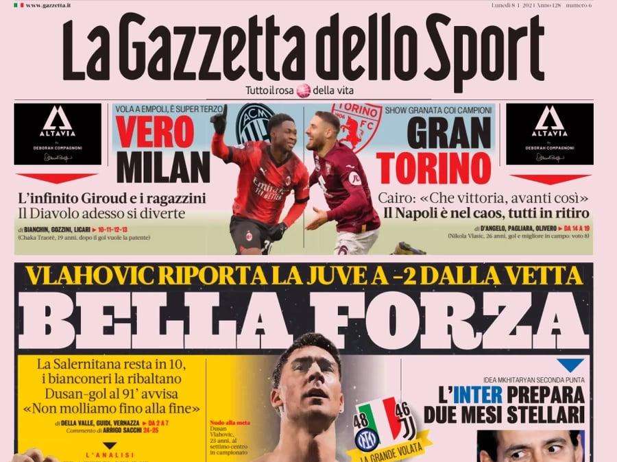La Gazzetta in apertura: "L'Inter prepara due mesi stellari". Idea Mkhitaryan seconda punta