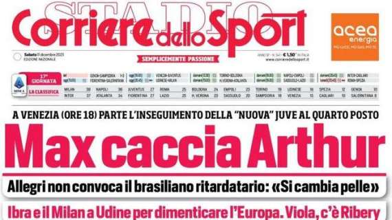 La prima pagina del Corriere dello Sport: "Barella: «A Madrid ho sbagliato»"