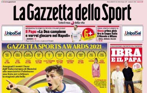 La prima pagina de La Gazzetta dello Sport: "Barella vede due stelle"