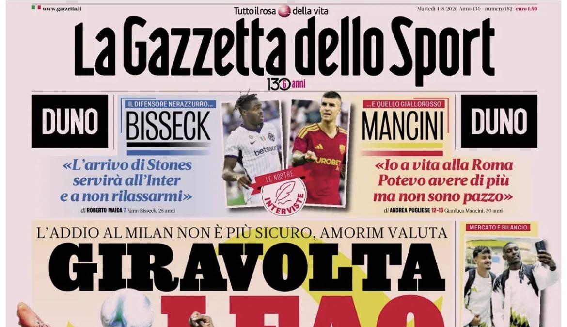 "Romero agita l'Inter. Romero e Diaby... l'Inter è fatta". Le prime pagine del 4 agosto