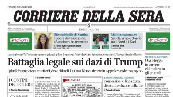 "Gli ordini di Simone, squadra coraggiosa, solida e feroce". L'apertura del Corriere della Sera