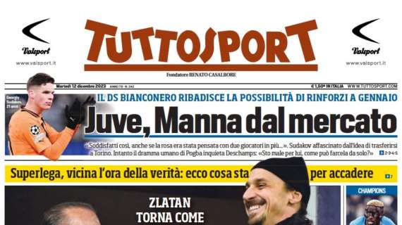 La prima pagina di Tuttosport: "Inter, stasera ti giochi il primo posto"