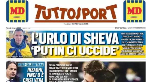 Tuttosport in apertura: "Inzaghi, vinci o è crisi vera"