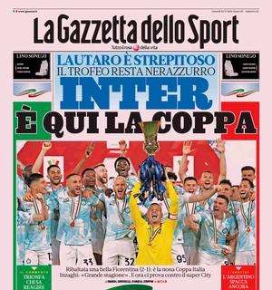 La prima pagina de La Gazzetta dello Sport: "Inter, è qui la Coppa"