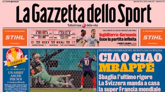 La Gazzetta dello Sport in apertura: "Conte: 'Voto Mancio'"