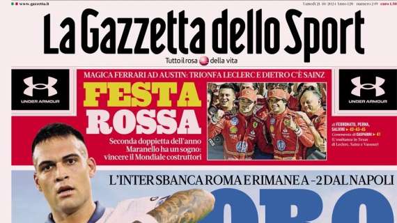 "Oro Lautaro, super gol dell'argentino ma Calha e Acerbi vanno ko": la prima pagina de La Gazzetta dello Sport 