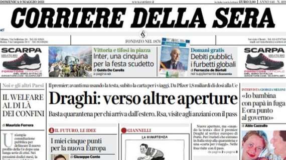 Corriere della Sera: "I tifosi e la Sampdoria non rovinano la festa Inter"